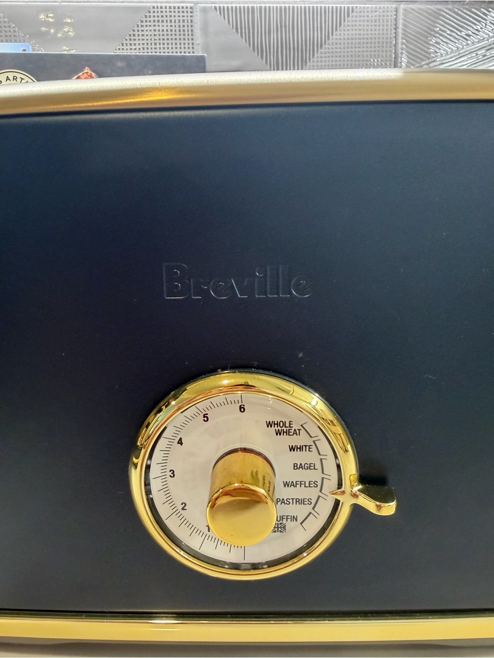 Breville Navy Blue and Gold 2-Slice Toaster with Dial Control - Picture 2 of 4